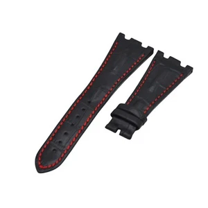 28mm Black Leather Watch Strap For Audemars Piguet Royal Oak Offshore Deployant - Picture 1 of 6