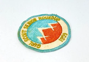 Vintage 1959 Girl Scouts Scout Senior Roundup Patch Round 3" - Picture 1 of 3