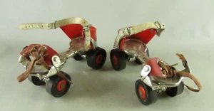 VTG Hudora Metal adjustable Roller Skates w rubber wheels for display or repair - Picture 1 of 10