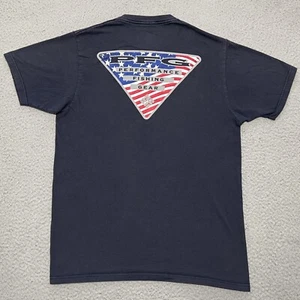 Columbia T-Shirt Herren Medium Blau USA Flagge Logo Fisch Grafik Outdoor Angeln - Bild 1 von 9
