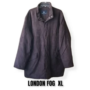 VINTAGE LONDON FOG Herren braun Kunstleder schwere Wolle gefüttert Mantel Größe XL - Bild 1 von 12