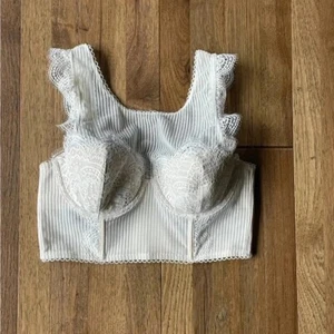 Victoria’s Secret Cream Lace Bustier Sz 34C Intimate Coquette Cottagecore - Picture 1 of 7