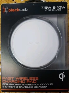 Blackweb 7.5W & 10W Fast Wireless Qi Enabled Charging Pad - iPhone, Samsung, etc - Picture 1 of 8