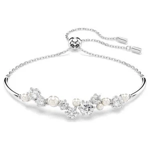 Swarovski Constella Bangle Crystal Pearl, Round Cuts, White, Rhodium Plated - Picture 1 of 5