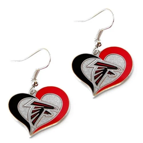 Pendientes Corazón Remolino Atlanta Falcons - Diseño Color Equipo NFL Foto 1 de 1