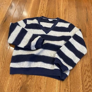 Vtg Style Jon Paul Acrylic Mohair Styled Sz M Sweater Kurt Cobain Striped - Picture 1 of 9