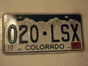 2007 COLORADO License Plate 020 LSX CO - Picture 1 of 1