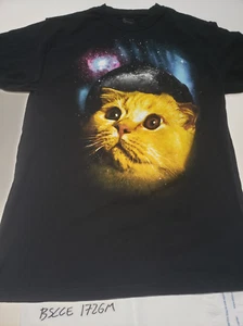 Spencers Space Cat Kitty Black T-Shirt Size Medium - Picture 1 of 1
