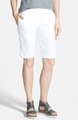 Bermudas blancas Eileen Fisher de lino orgánico viscosa elásticas para caminar 14 Foto 1 de 4