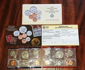 1990 P andD US Uncirculated Mint Set  with Original Envelope and COA - Picture 1 of 3