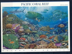 Hoja de arrecifes de coral Nature of America 2004 del Pacífico; 37 centavos, montada sin montar o nunca montada Sc 3831 - Imagen 1 de 1