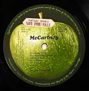 Los Beatles Paul McCartney ""McCartney"" demostración promoción muestra de fábrica LP del Reino Unido 1970 original - Imagen 1 de 9