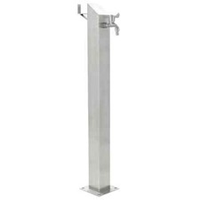 vidaXL Fontanella a Colonna Acciaio Inox 95 cm Quadrata Irrigazione Giardino