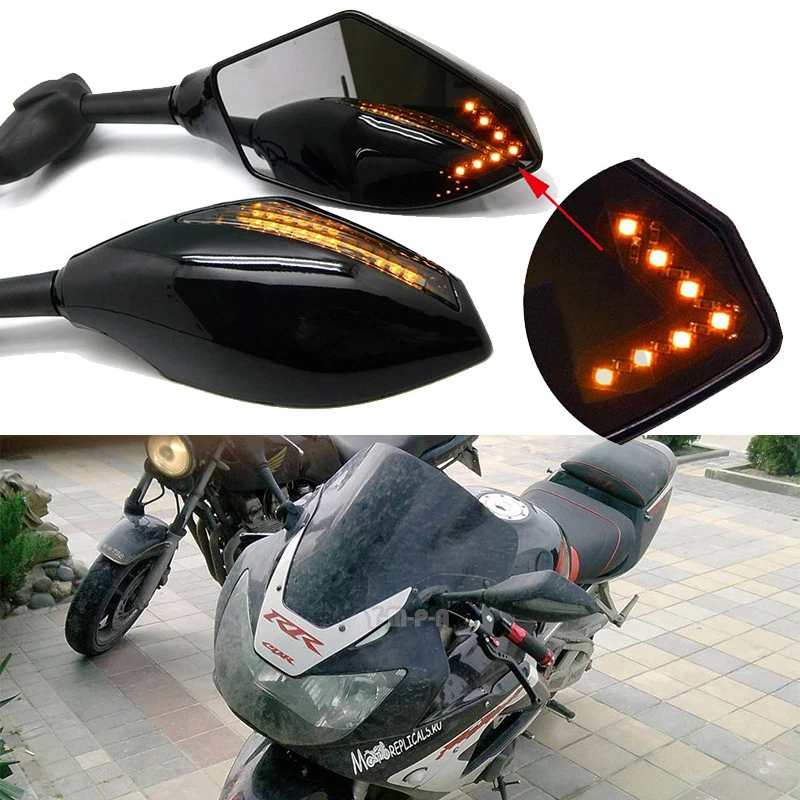 Espejos retrovisores montados en carenado con señales de giro LED para Honda CBR954 929 900RR MT Foto 1 de 4