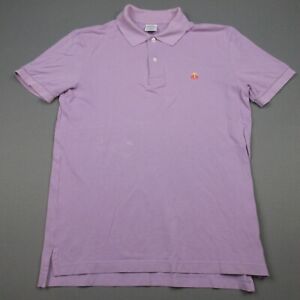 Brooks Brothers Shirt Mens Medium Purple Polo Slim Fit Performance Logo Golf