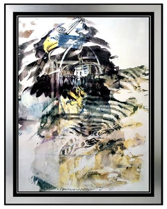 ROBERT RAUSCHENBERG Hand Signed Lithograph CAUCUS ART Large original framed - Picture 1 of 5