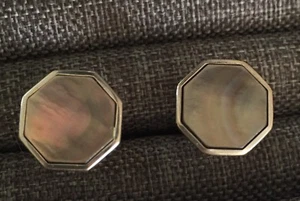 Vintage Hickok 12K Gold Filled Cuff links Octagon MOP Signed Classic Style - Picture 1 of 5