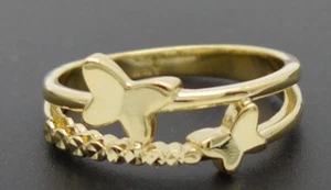 Real Solid 10K Yellow Gold Double Wrap Butterfly Ring 3.0gr All Sizes - Picture 1 of 4