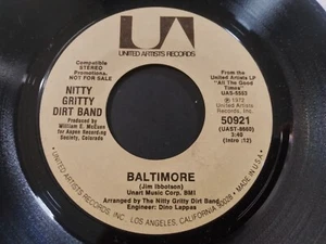 Nitty Gritty Dirt Band – Baltimore NM Original Promo 45RPM UA Record 1972 - Picture 1 of 2