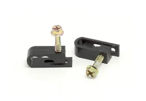 Coax Cable Clips - Black -100 Pieces- Dual / Twin Coaxial Flex Screw Clips - Picture 1 of 9