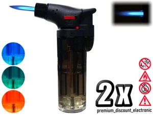 2 x Premium Sturm Zigarrenbrenner Feuerzeug Jet Flamme Gasbrenner Torch - Bild 1 von 1