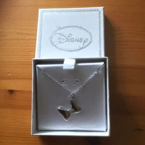 Brand New, Boxed Genuine Disney Minnie Mouse Silver Crystal Bow Pendant Necklace - Picture 1 of 11