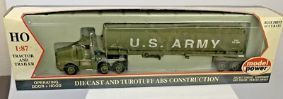 Model Power 24002 HO Scale Semi Truck US Army Tank Rocket Fuel - Image 1 of 4