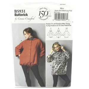 Butterick 5931 Loose Jacket w Hood Drawstring Hem Misses Size XS XL Pattern - Picture 1 of 5