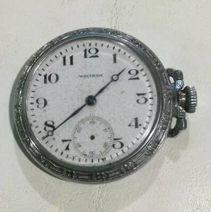 Waltham Art Deco "Spartan" 1907 Illinois Watch Case Co. Reloj de bolsillo - Sobreenrollado - Imagen 1 de 8