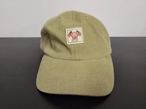 Polo Ralph Lauren Hat Cap Mens Brown Corduroy Leather Strap Back Eagle Flags - Picture 1 of 10