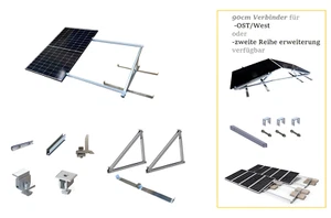 Solar PV Halterung Aufständerung Modul Flachdach Garage Balkonkraftwerk 10-40° - Bild 1 von 12