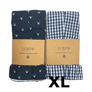 J Crew Boxers Para Hombre XL 2 Pares Calaveras y Huesos Cruzados y Guinga Azul Marino - Imagen 1 de 5