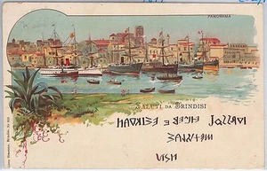 CARTOLINA d'Epoca - BRINDISI Città - ILLUSTRATA 1899 - Picture 1 of 1