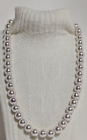 Simple White Faux Pearl Bead 16 Inch Necklace W 2" Extension