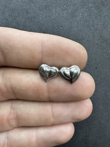 .7g Vintage Sterling Silver 925 Heart Stud Earrings Jewelry lot F - Picture 1 of 7