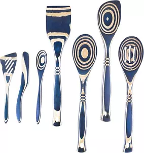 7PCS Kitchen Utensil Set Spoon Spatula Turner Spreader Earth Friendly Material - Picture 1 of 7