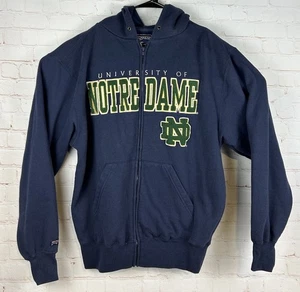 Vtg Jansport Mens Notre Dame Fighting Irish Full Zip Sweatshirt Hoodie Size Med - Picture 1 of 4
