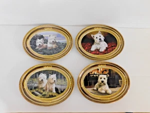 West Highland White Terrier Westie Plate Franklin Mint Set Of 4 Retired Vintage - Picture 1 of 10