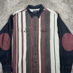 VTG Wrangler Brushpopper Shirt Men's XL 17.5 35 Western Cowboy X-Long Tails - Picture 1 of 13