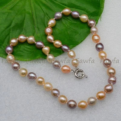 Raro Collar de Perlas Edison Barroco Multicolor Rosa Natural Púrpura 14-36"" Foto 1 de 4