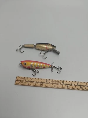 2 Vintage L&S MirrOlure Sinker OOM Jointed Minnow Crankbait 2.5” & Floater Lure - Image 1 of 4