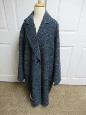 Abrigo largo de guisante Liz Claiborne para mujer de lana NEGRO MULTI TALLA XXL PRECIO DE VENTA SUGERIDO POR EL FABRICANTE $179. Nuevo con etiquetas Foto 1 de 4