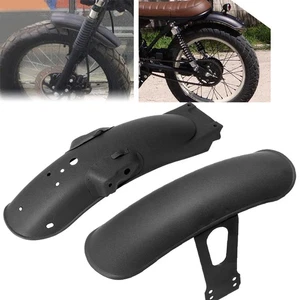 Guardabarros retro negro cromado para moto guardabarros delantero y trasero protector metálico - Imagen 1 de 21