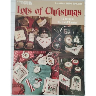 Leisure Arts Lots of Christmas Cross Stitch Patterns Snowman, Santa, Elf, Angel - Image 1 of 4