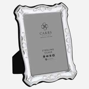 Carrs traditioneller Muschel blühendes Sterlingsilber Fotorahmen mit Samt Rückseite 7"x5" - Bild 1 von 4