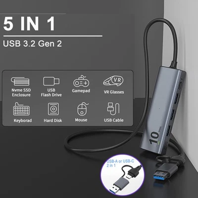 Laptop Docking Station usb hub Splitter Adapter Splitter Box 10G USB-c converter - Image 1 of 4