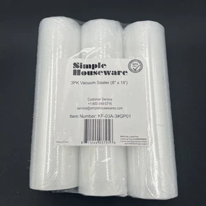 Bolsas selladoras al vacío de 8" x 16' Roll Sous Vide bolsa de almacenamiento para ahorrar alimentos 4 mil en relieve - Imagen 1 de 9