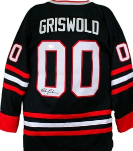 Chevy Chase Autographed Black Hockey Style Jersey - Beckett W Hologram - Picture 1 of 8