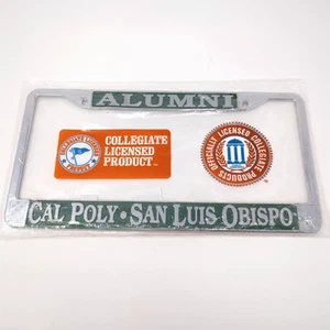 Cal Poly San Luis Obispo Alumni Metal Car License Plate Frame Chrome Green NEW - Picture 1 of 14