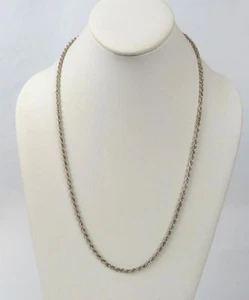 Link Chain Rope Necklace 925 Sterling Silver Made in Peru 24.5" L approx 1/8" W - Picture 1 of 11